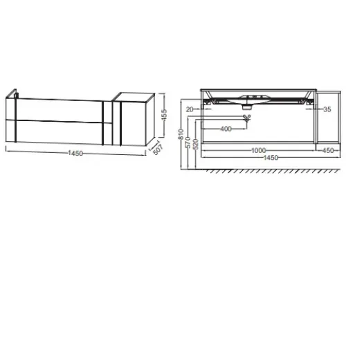 Модуль под раковину Nouvelle Vague 145х50,8х45,2 см, фактурный дуб EB3037-E73 Jacob Delafon