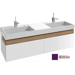 Модуль под раковину Terrace 150х48х38 см, сливовый блестящий, верхний ящик из цельного дерева, система push-to-open EB1189-F26 Jacob Delafon