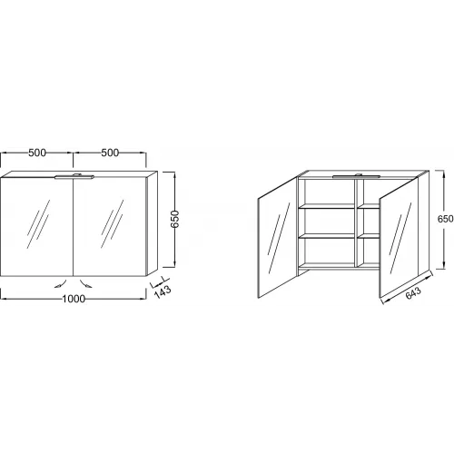 Зеркало 100х65 см, белый глянцевый лак, с подсветкой EB797-G1C Jacob Delafon