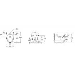 Биде Nouvelle Vague 39х54 см, подвесное, без крышки EMD0002-00 Jacob Delafon