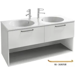 Модуль под раковину Odeon Rive Gauche 120х50,8х56,8 см, 2 ящика, 1 ниша, белый, золотые ручки EB2555-R8-N18 Jacob Delafon