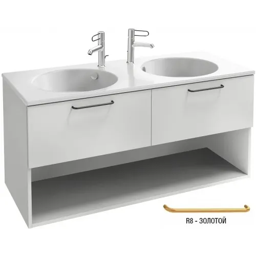 Модуль под раковину Odeon Rive Gauche 120х50,8х56,8 см, 2 ящика, 1 ниша, белый, золотые ручки EB2555-R8-N18 Jacob Delafon