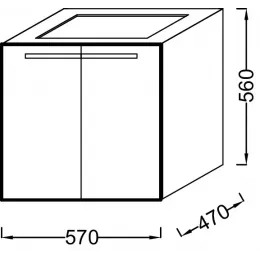 Модуль под раковину Struktura 57х47х56 см, 2 дверцы, ореховое дерево EB1280-E16 Jacob Delafon