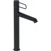 Высокий смеситель на столешницу Odeon Rive Gauche 33,2 см, черная ручка, неповоротный излив, чёрный цвет, без донного клапана E21031-BL-BL Jacob Delafon