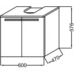 Модуль под раковину Struktura 60х47х57,6 см, 2 дверцы, серый антрацит EB1384-N14 Jacob Delafon