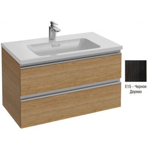 Модуль под раковину Vox 80х46х45,2 см, черное дерево, 2 ящика, встроенные ручки EB2028-RA-E15 Jacob Delafon