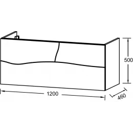 Модуль под раковину Sherwood 120х46х50 см, 3 ящика, состаренный дуб, система push-to-open EB1834RU-P13 Jacob Delafon
