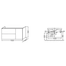 Модуль под раковину Odeon Up 102х48,5х53 см, медный бетон EB891-N28 Jacob Delafon
