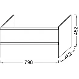 Модуль под раковину Madeleine 80х46х45 см, 2 ящика, встроенные ручки, серый матовый EB2053-J54 Jacob Delafon