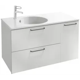 Модуль под раковину Odeon Rive Gauche 100х50,8х56,8 см, 2 ящика + 1 дверца, белый блестящий, ручки черные EB2544-R9-N18 Jacob Delafon
