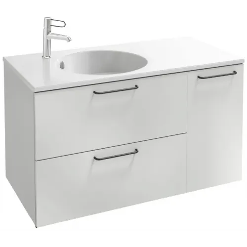 Модуль под раковину Odeon Rive Gauche 100х50,8х56,8 см, 2 ящика + 1 дверца, белый блестящий, ручки черные EB2544-R9-N18 Jacob Delafon
