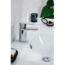 Смеситель для умывальника Aleo 9 л/мин, неповоротный излив, с донным клапаном E98332-4-CP Jacob Delafon