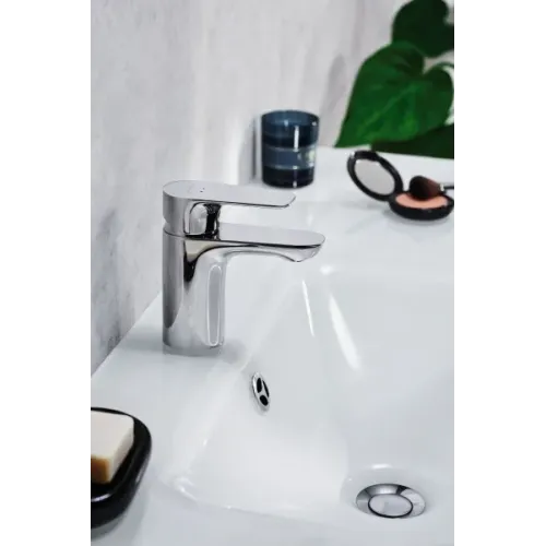 Смеситель для умывальника Aleo 9 л/мин, неповоротный излив, с донным клапаном E98332-4-CP Jacob Delafon