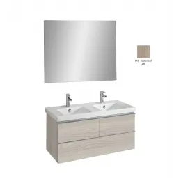 Комплект мебели для ванной Odeon Up 120 см, квебекский дуб, 3 ящика, 1 отверстие для смесителя, подвесной монтаж E4730-00+EB1085-NF+EB892-E10 Jacob Delafon