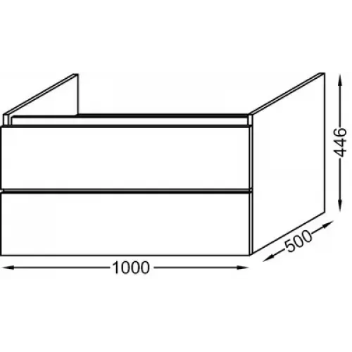 Модуль под раковину Parallel 100х50х45 см, с отверстием для сифона, квебекский дуб EB1705-E10 Jacob Delafon