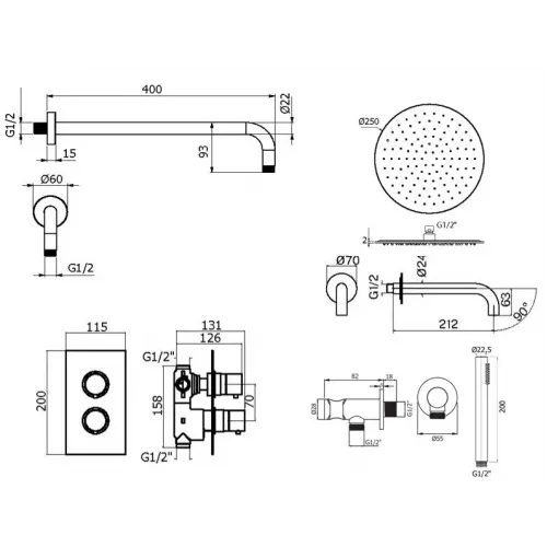 Комплект для ванны Plumberia Selection IXO KITXOT19QBO60