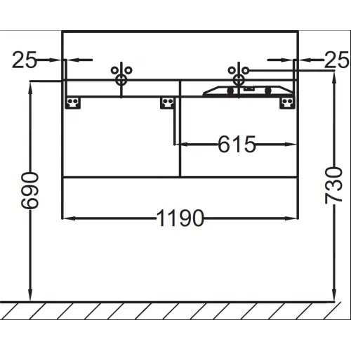 Комплект мебели для ванной Terrace 120 см, блестящий белый лак, подвесной монтаж, с подсветкой EB1183-NF+EB1188-G1C+EXB9112-00 Jacob Delafon