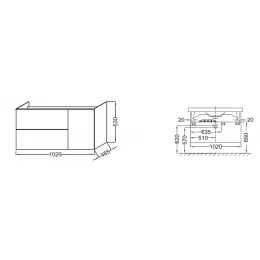 Модуль под раковину Odeon Up 102х48,5х53 см, серый дуб EB891-E71 Jacob Delafon