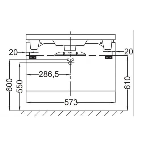 Модуль под раковину Reve 57х43,5х44,5 см, серый антрацит лак, 1 выдвижной ящик, с бельевой корзиной EB1130-442 Jacob Delafon