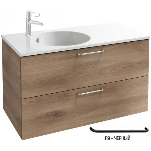 Модуль под раковину Odeon Rive Gauche 100х50,8х56,8 см, квебекский дуб, ручки черные EB2524-R9-E10 Jacob Delafon