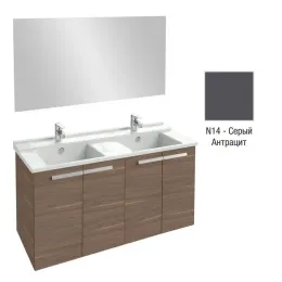 Комплект мебели для ванной Struktura 120 см, серый антрацит, 4 дверцы, полочка с меламином, полотно, подвесной монтаж EB1085-NF+EXF112-00+EB1283-N14 Jacob Delafon