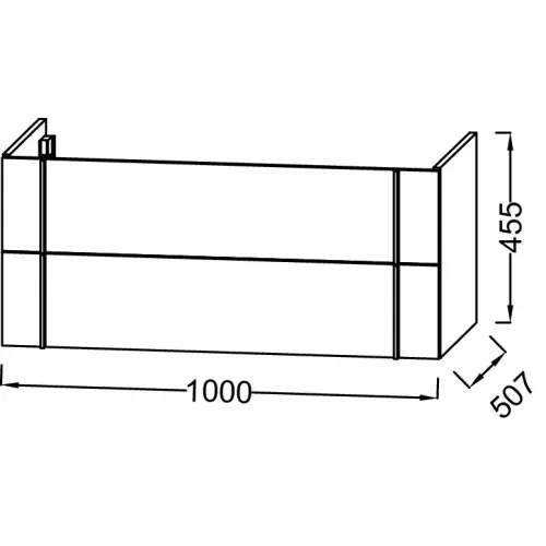 Модуль под раковину Nouvelle Vague 100х50,7х45,5 см, 2 ящика, миндальный сатин EB3032-S51 Jacob Delafon
