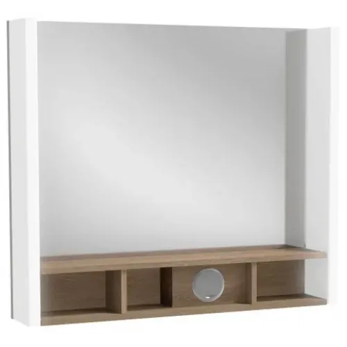 Зеркало Terrace 80х68,5 см, розетка, usb-порт, пепельный глянцевый, с подсветкой EB1736RU-G1G Jacob Delafon