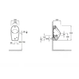 Писсуар Patio с электронным управлением E1547-00 Jacob Delafon