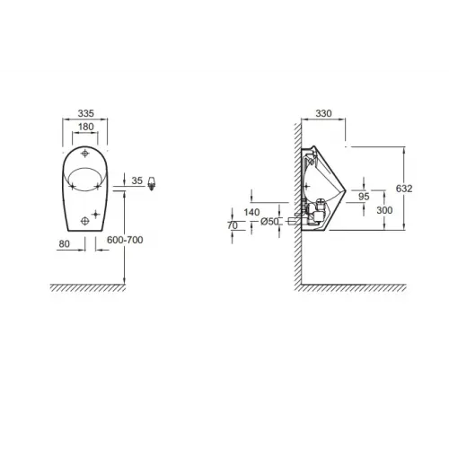 Писсуар Patio с электронным управлением E1547-00 Jacob Delafon