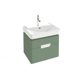 Модуль с раковиной Reve 60 см, оливковый блестящий, 2 выдвижных ящика, с переливным отверстием, подвесной монтаж E4802-00+EB1134-G95 Jacob Delafon