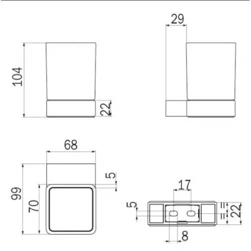 Стакан для щеток INDA INDISSIMA A88100NE21