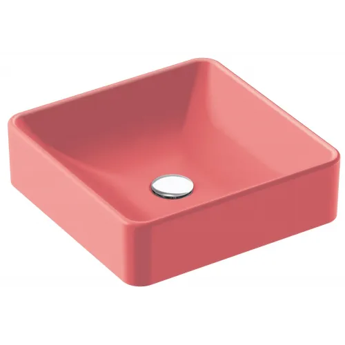 Накладная раковина Vox 40х40х13,5 см, розовый шелк, с отверстием перелива, с заглушкой, санфарфор EVG102-PN1 Jacob Delafon