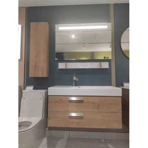 Комплект мебели для ванной Rythmik 100 см, арлингтонский дуб, +шкаф-колонна, выставочный образец, подвесной монтаж EB1304-E70+EXN112-Z-00+EB1058G-E70/У Jacob Delafon