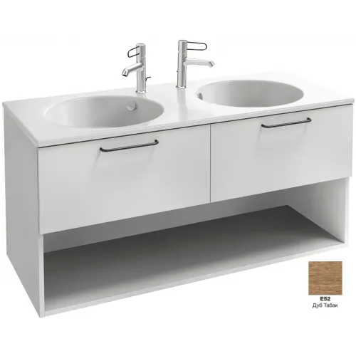 Модуль под раковину Odeon Rive Gauche 120х50,8х56,8 см, 2 ящика, 1 ниша, ручки черные, дуб табак EB2555-R9-E52 Jacob Delafon