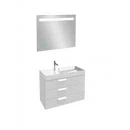 Комплект мебели для ванной Rythmik 99,5 см, цвет белый блестящий лак, подвесной монтаж, с подсветкой EB1161-NF+EXN112-Z-00+EB1310-G1C Jacob Delafon