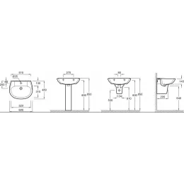 Подвесная раковина Brive 60х48х14,5 см, без переливного отверстия, санфарфор, с отв. под смеситель E1288-00 Jacob Delafon
