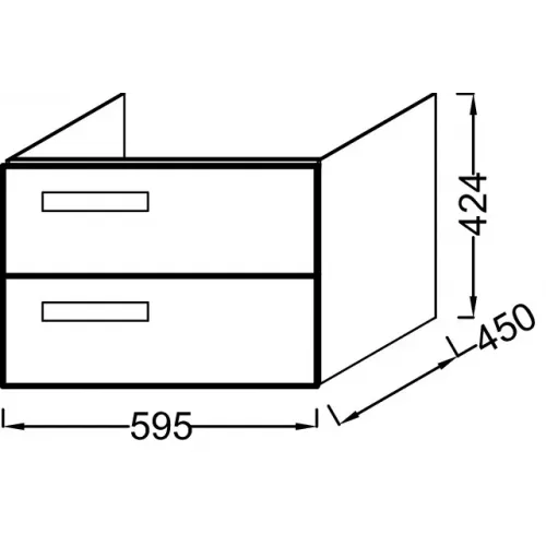 Модуль под раковину Rythmik 59,5х45х42,4 см, 2 ящика, белый глянцевый EB1301-N18 Jacob Delafon