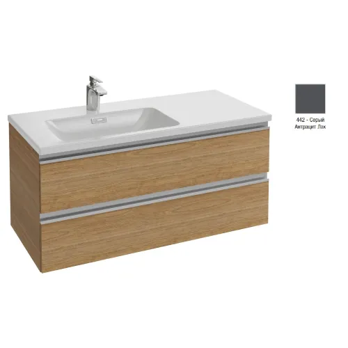 Модуль под раковину Vox 100х46х45 см, серый антрацит лак, 2 ящика, встроенные ручки EB2025-RA-442 Jacob Delafon