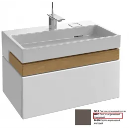 Модуль под раковину Terrace 80х48х38 см, светло-коричневый блестящий, верхний ящик из цельного дерева, система push-to-open EB1186-G80 Jacob Delafon