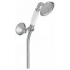 Душевая лейка Louise с держателем, 1 режим, хром / белый, шланг в комплекте E24365-CP Jacob Delafon