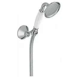 Душевая лейка Louise с держателем, 1 режим, хром / белый, шланг в комплекте E24365-CP Jacob Delafon