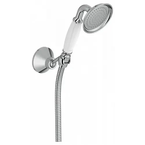 Душевая лейка Louise с держателем, 1 режим, хром / белый, шланг в комплекте E24365-CP Jacob Delafon