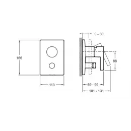 Лицевая часть встраиваемого смесителя Stillness 2 функции E98723-CP Jacob Delafon