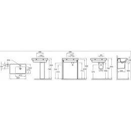 Модуль с раковиной Odeon Up 65 см, серый дуб, левосторонняя, подвесной монтаж E4758G-00+EB991G-E71 Jacob Delafon