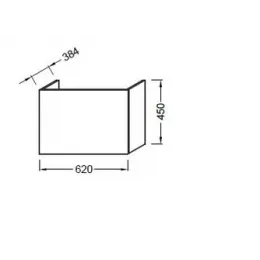 Модуль с раковиной Odeon Up 65 см, серый антрацит меламин, 1 выдвижной ящик, с правым крылом, подвесной монтаж E4757G-00+EB886-N14 Jacob Delafon