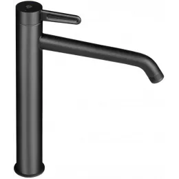 Высокий смеситель на столешницу Nouvelle Vague 32 см, матовый, неповоротный излив, чёрный цвет, с донным клапаном E78337-BLV Jacob Delafon