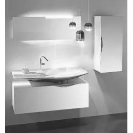 Комплект мебели для ванной Stillness 120 см, белый блестящий лак, с подогревом, с подсветкой, подвесной монтаж E1292-00+EB2000-G1C+EB2008-NF Jacob Delafon