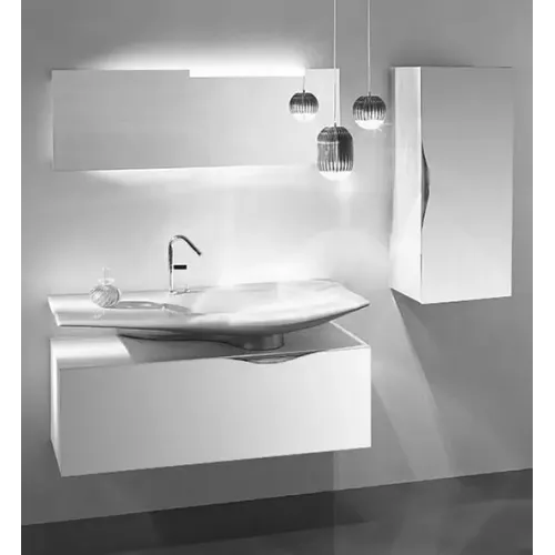 Комплект мебели для ванной Stillness 120 см, белый блестящий лак, с подогревом, с подсветкой, подвесной монтаж E1292-00+EB2000-G1C+EB2008-NF Jacob Delafon