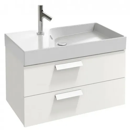 Модуль с раковиной Formilia Rythmik 80 см, 2 выдвижных ящика, плавное закрывание, со столешницей, белый лак, подвесной монтаж EXO112-Z-00+EB1303-G1C Jacob Delafon