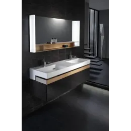 Комплект мебели для ванной Terrace 120 см, цвет мягкий черный, раковина с подсветкой, подвесной монтаж, с подсветкой EB1183-NF+EXB9112-00+EB1188-M61 Jacob Delafon